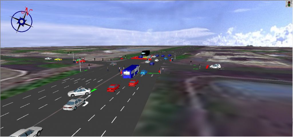 圖4 交叉口仿真效果