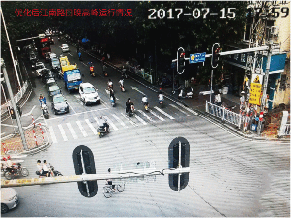 圖4 優(yōu)化后江南路口排隊情況