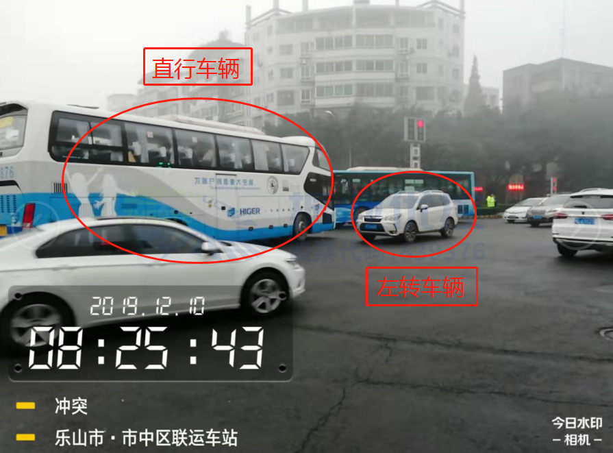 圖3 直行與左轉(zhuǎn)車輛沖突