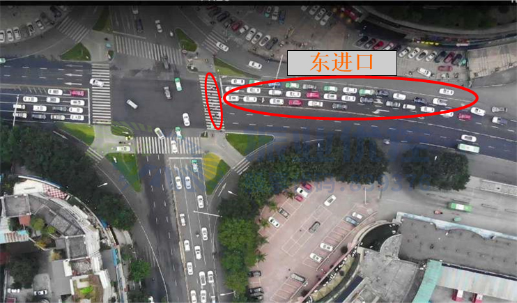 圖13 人車沖突得到分離及東進(jìn)口車輛排隊長度減少
