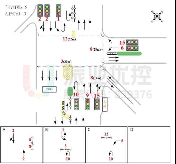 圖3 105國(guó)道-香江動(dòng)物園路口基礎(chǔ)信息圖（優(yōu)化前）