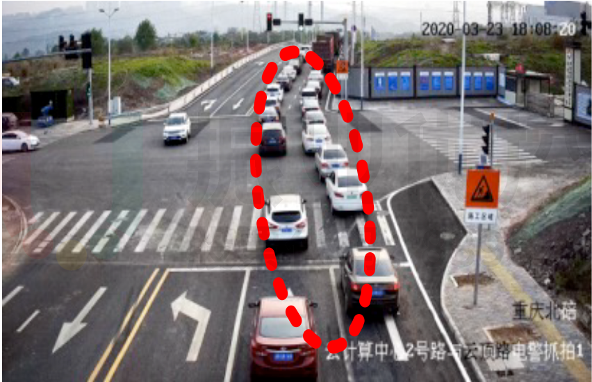 圖3 晚高峰便道繞行交通情況（優(yōu)化前）