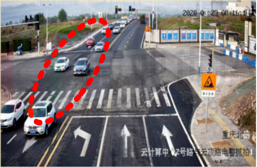 圖2 早高峰便道繞行交通情況（優(yōu)化前）