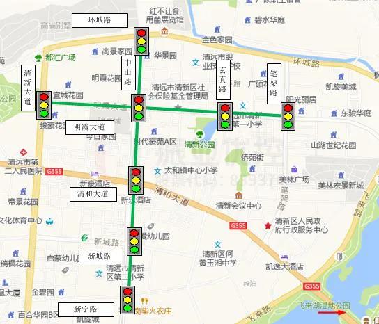 圖1 明霞大道、中山路位置示意圖
