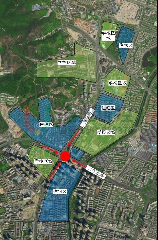 圖1 路口周邊用地性質(zhì)圖