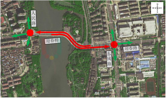 圖2 迎春橋擁堵情況示意圖