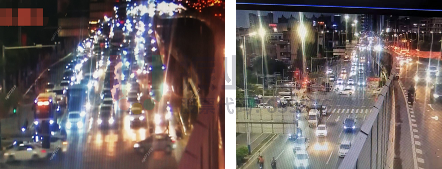 圖14 路口南進(jìn)口改造前后晚高峰排隊(duì)情況