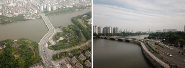 圖7 優(yōu)化前后迎春橋實景圖