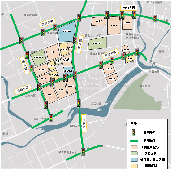 圖2 聯(lián)動(dòng)協(xié)調(diào)區(qū)域重要交通吸發(fā)點(diǎn)分布圖