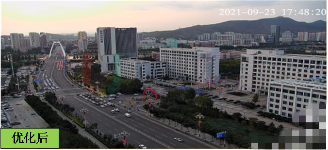 圖13 長(zhǎng)城大街優(yōu)化前后排隊(duì)長(zhǎng)度對(duì)比