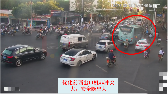 圖3 西出口運(yùn)行情況（優(yōu)化前）