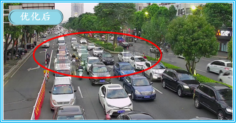 圖17 民安路-龍山路路口優(yōu)化前后