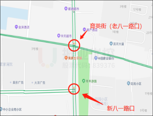 圖1 新、老八一路口區(qū)位圖