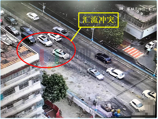 圖3-1 金砂-汕樟路口北進(jìn)口施工匯流沖突