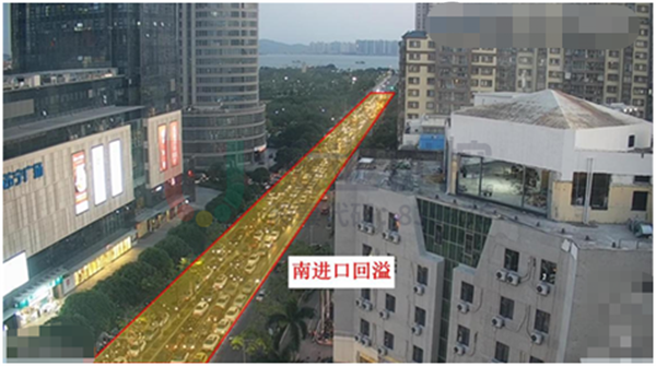 圖7 長平-金環(huán)路口南進(jìn)口存在回溢