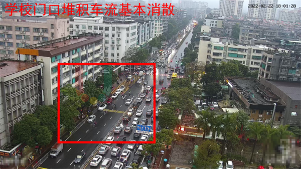 圖4 晚高峰學(xué)校門口回溢現(xiàn)象消除