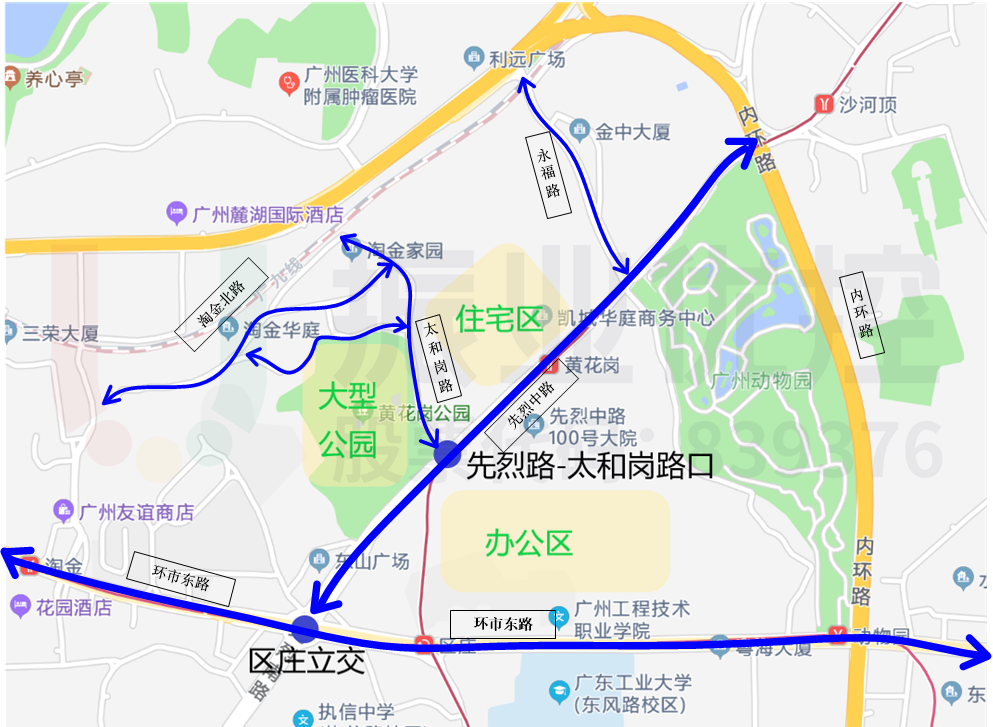 圖1 先烈路-太和崗路口概況圖